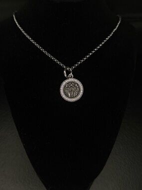 Chrome Hearts Dagger Knife Studded Diamond Tag Unisex Necklace